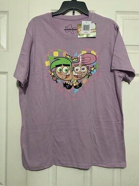 Nickelodeon Purple Fairly OddParents Heart Graphic Tee